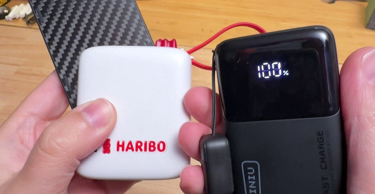 I see your Haribo gummy bear battery and raise you a Pocket Rocket instead