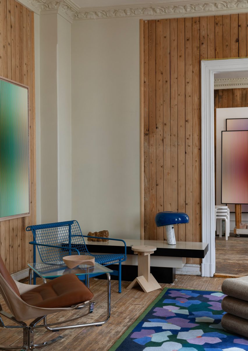 Chairs in a wood panelled living room