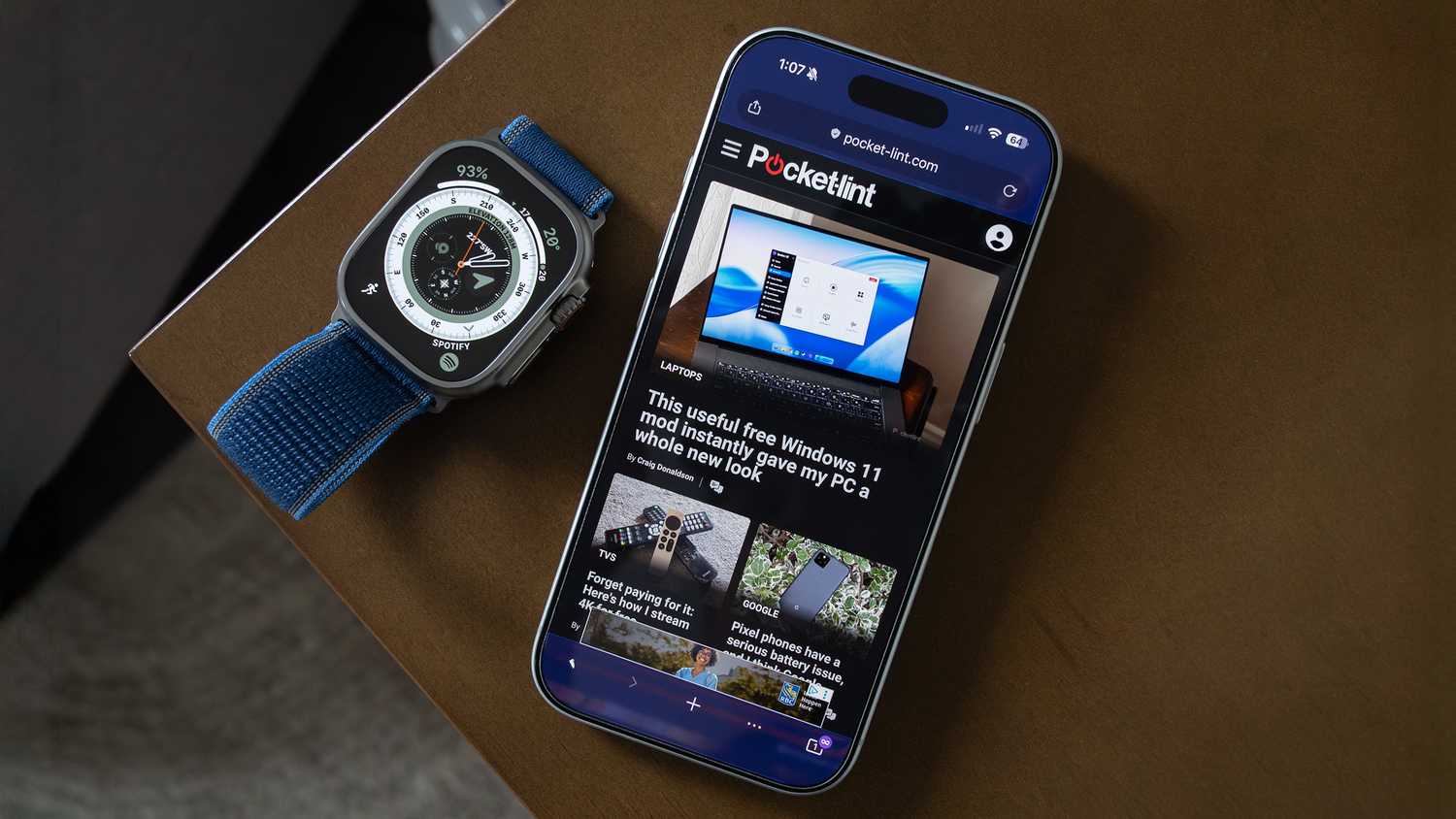 The iPhone 17 Pro and an Apple Watch Ultra.