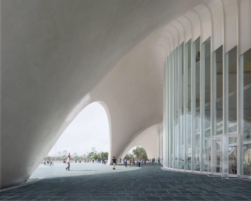 Render of an opera house by Renzo Piano Building Workshop and PTW Architects