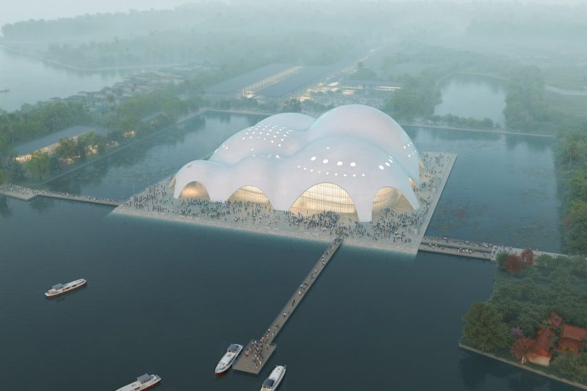 Render of Isola Della Musica opera house by Renzo Piano Building Workshop and PTW Architects
