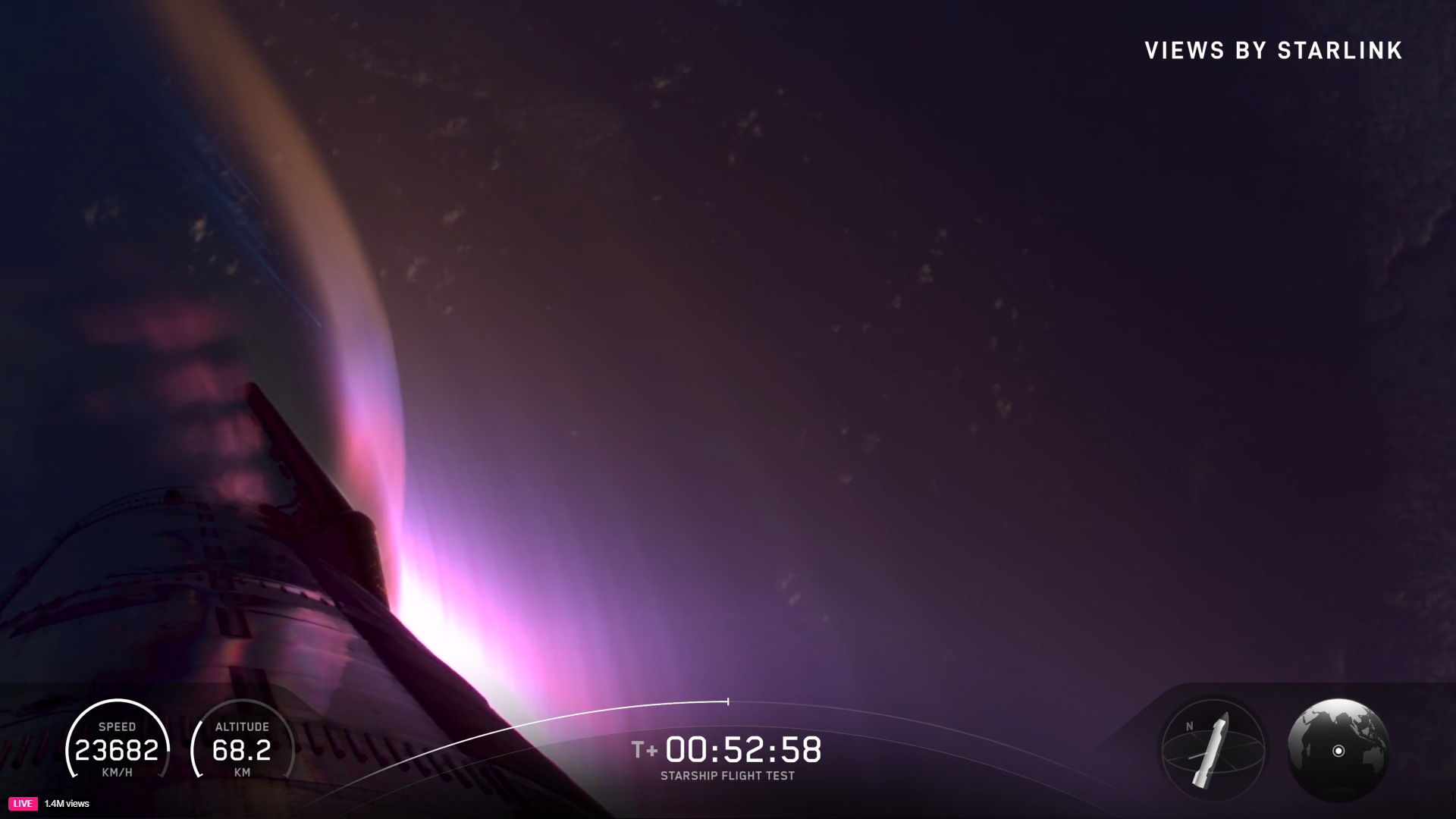 Starship Flight 11 reentry