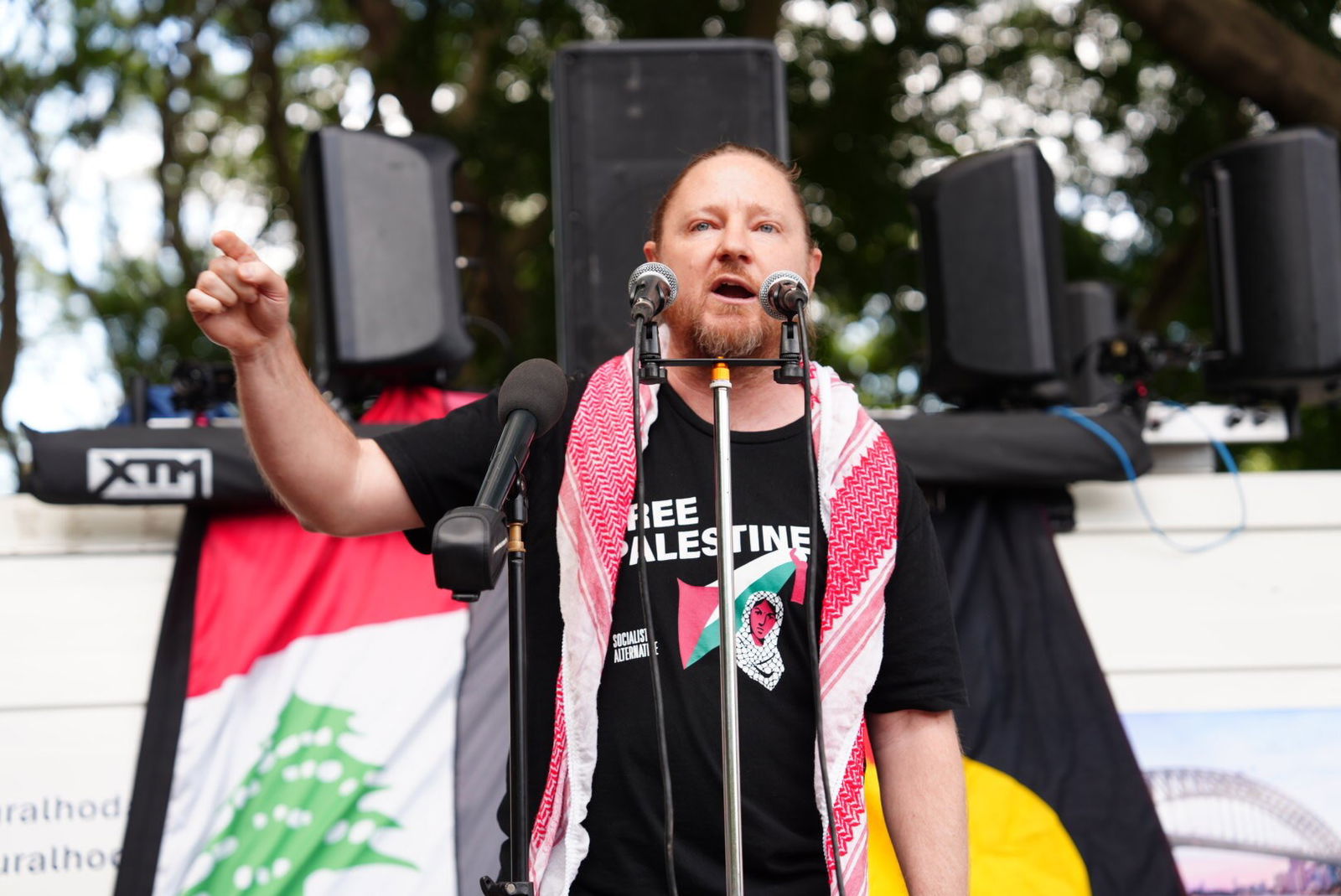 Josh Lees from the Palestine Action Group.