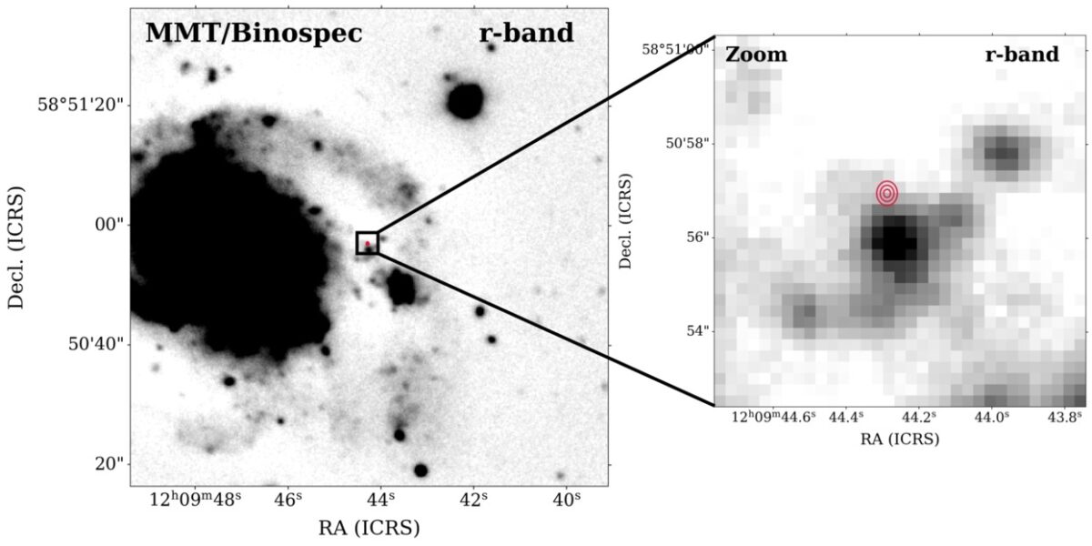 Linearly Scaled Mmt R Band Image Showing Part Of The Host Galaxy