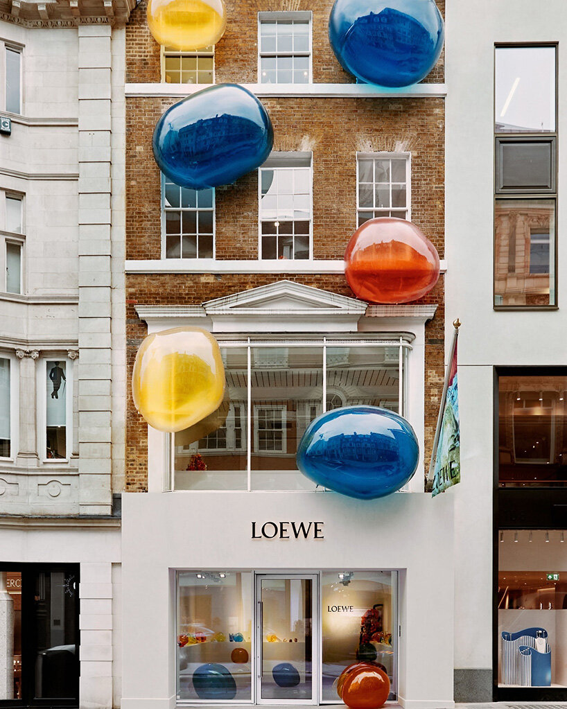 LOEWE inflates colorful bubble sculptures across mayfair storefront