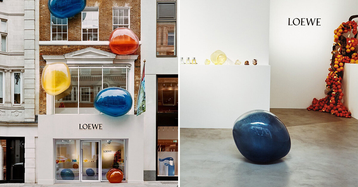 LOEWE inflates colorful bubble sculptures across london storefront