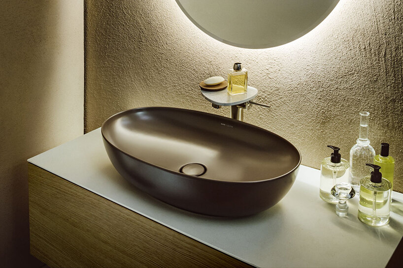 mocha mousse, pantone color of the year 2025, matches LAUFEN bathroom design