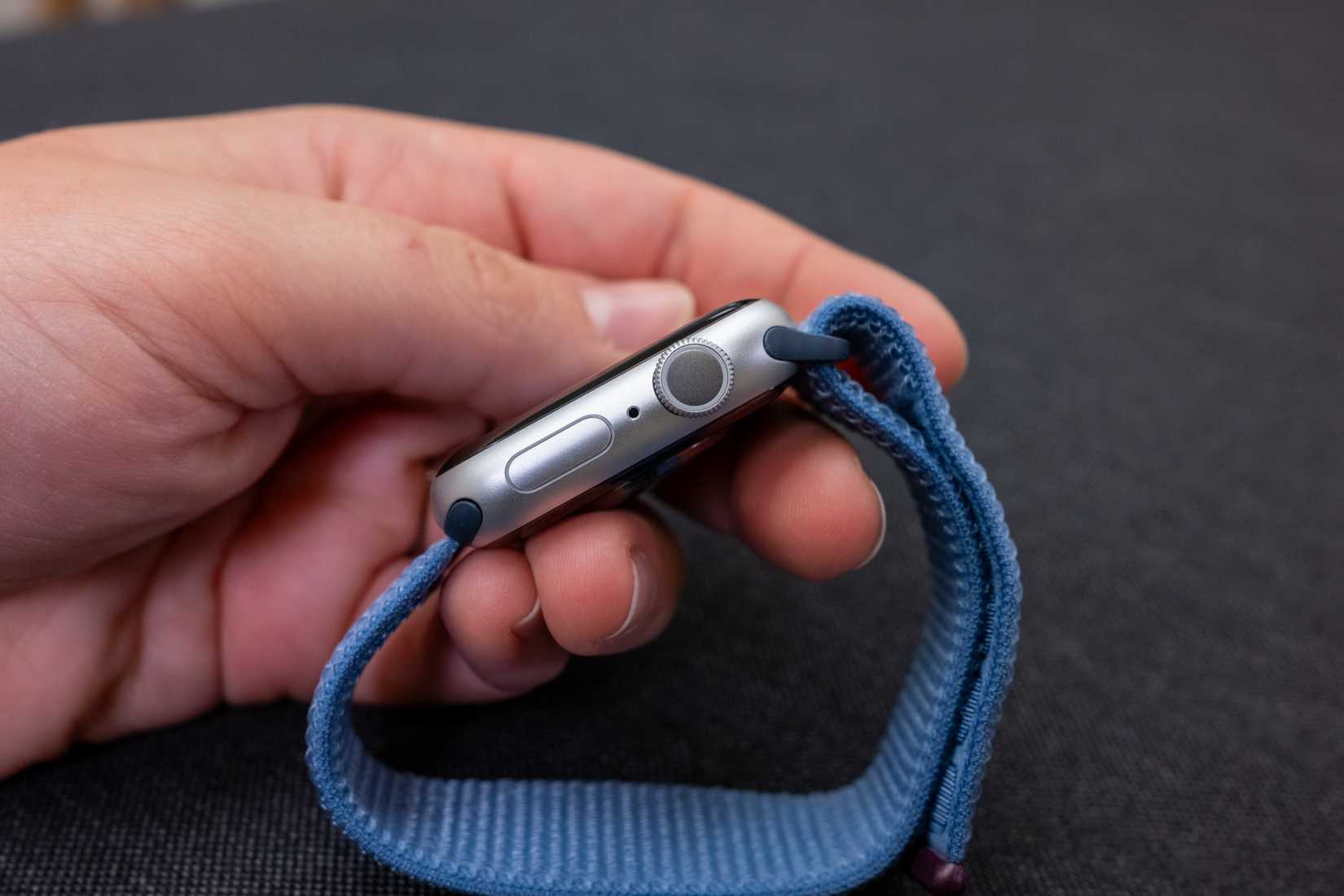 Person holding the Apple Watch Series 9.