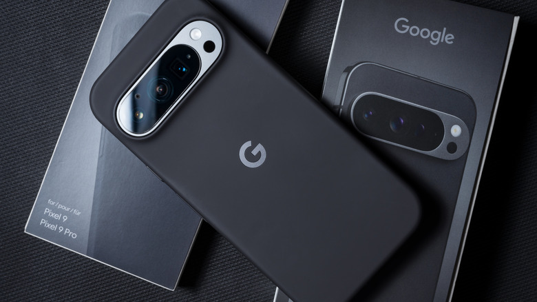 Google Pixel 9 smartphone on top of box