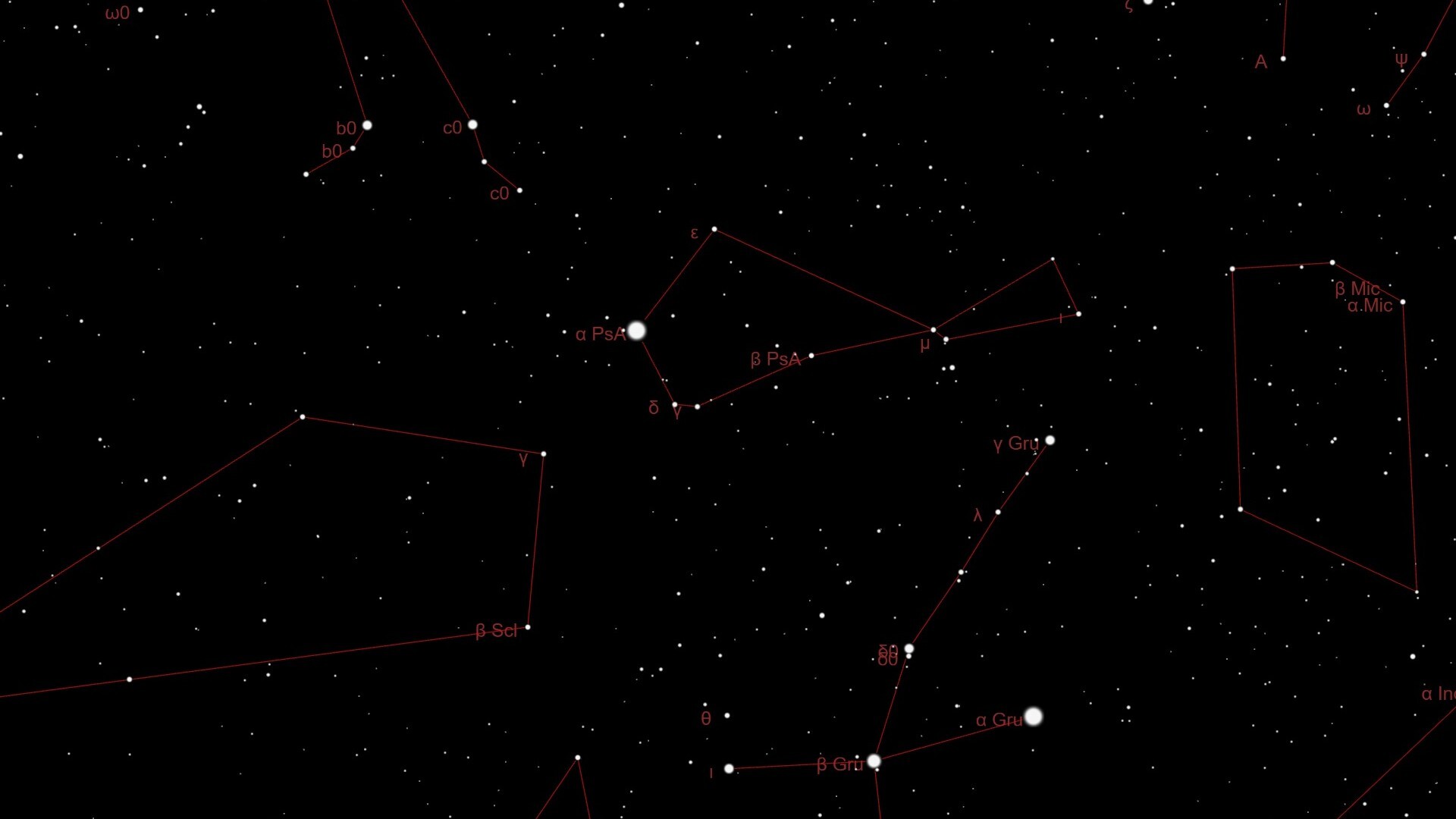 An image of stars in the night sky with a brighter star toward the center of the image