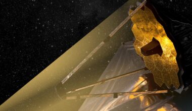 An artist's depiction of the James Webb Space Telescope.