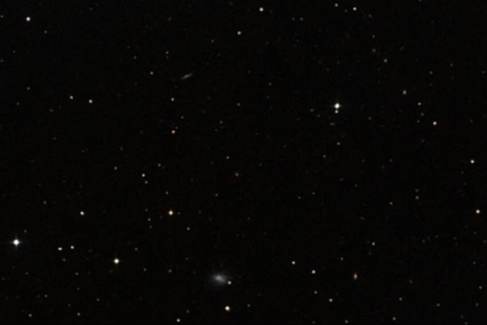 Believe it or not, there's a dwarf galaxy in this image. It's named Segue 1 and it's one of the Milky Way's smallest and dimmest satellite galaxies. Despite its small stature, it's existence is a teachable moment for scientists. Image Credit: SIMBAD, Sloan Digital Sky Survey.