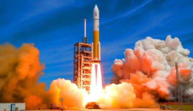 Illustration of a solid rocket motor test conducted by Raytheon and Anduril.