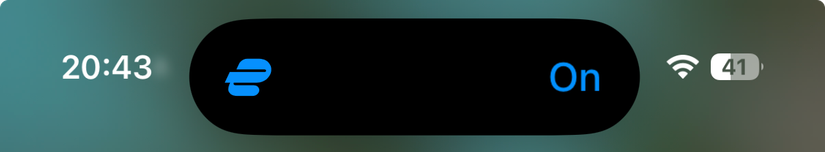 Toggling ExpressVPN on with an Actipn Button control.