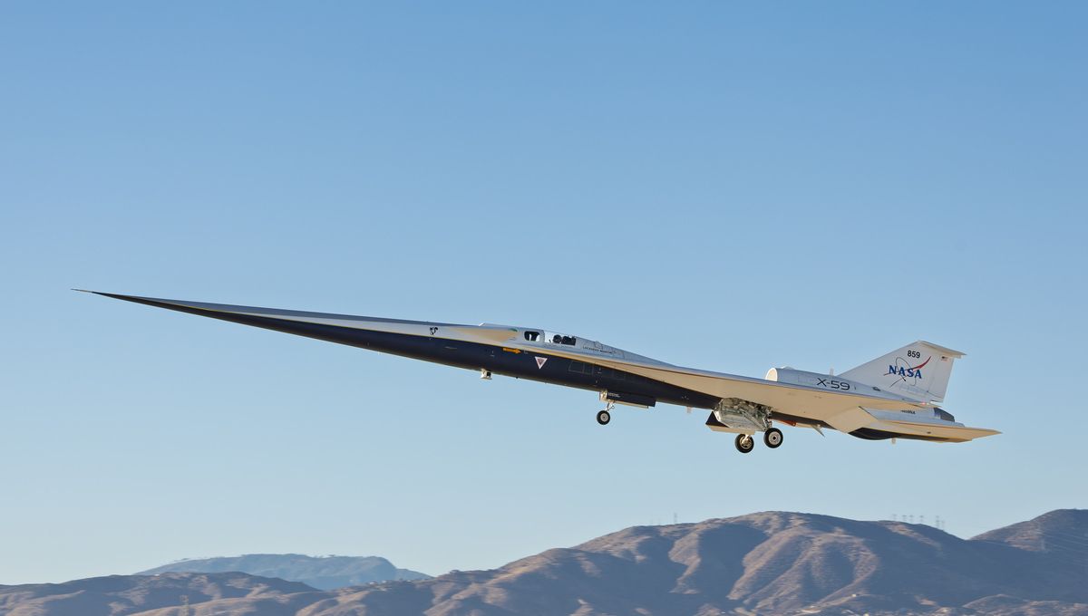 NASA's X-59 Experimental Aircraft Takes Flight For First Time, Aiming To Achieve Supersonic Flight Without The Boom