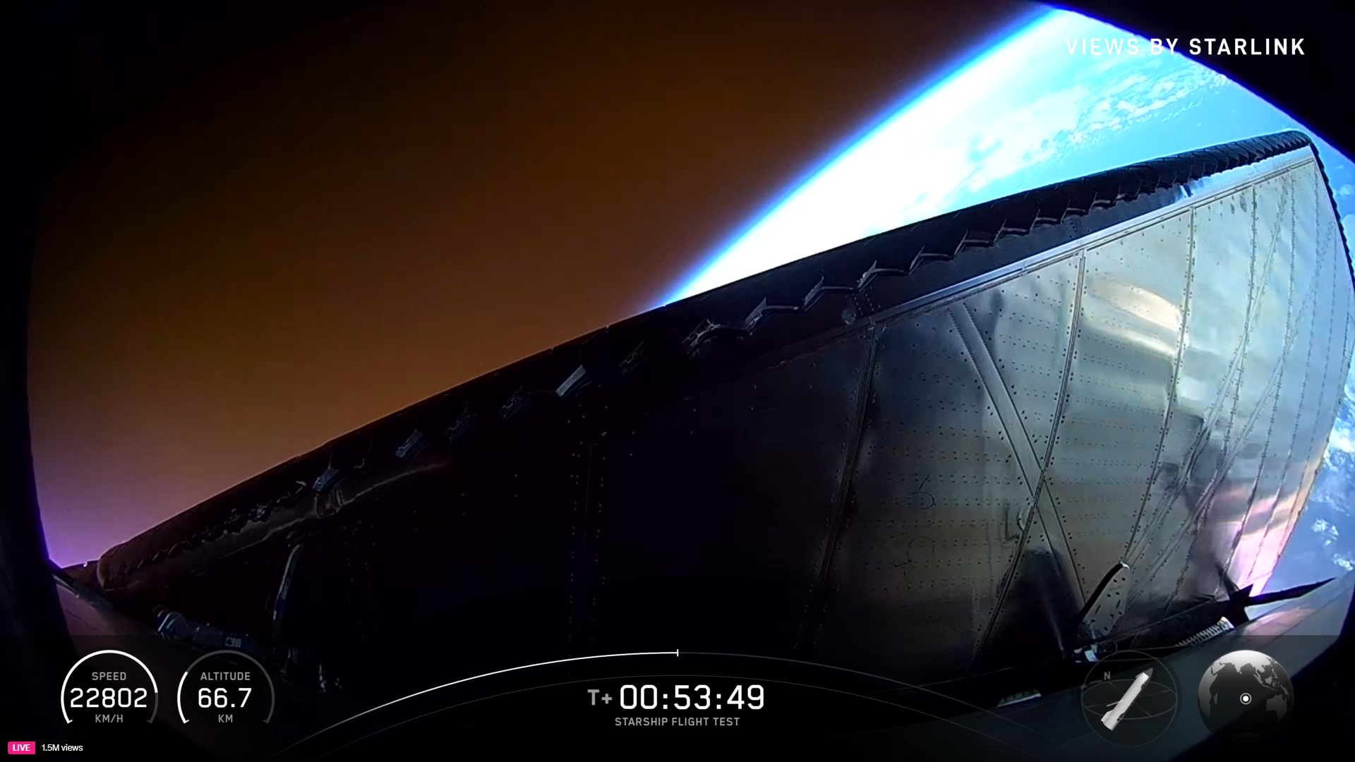 Starship Flight 11 reentry