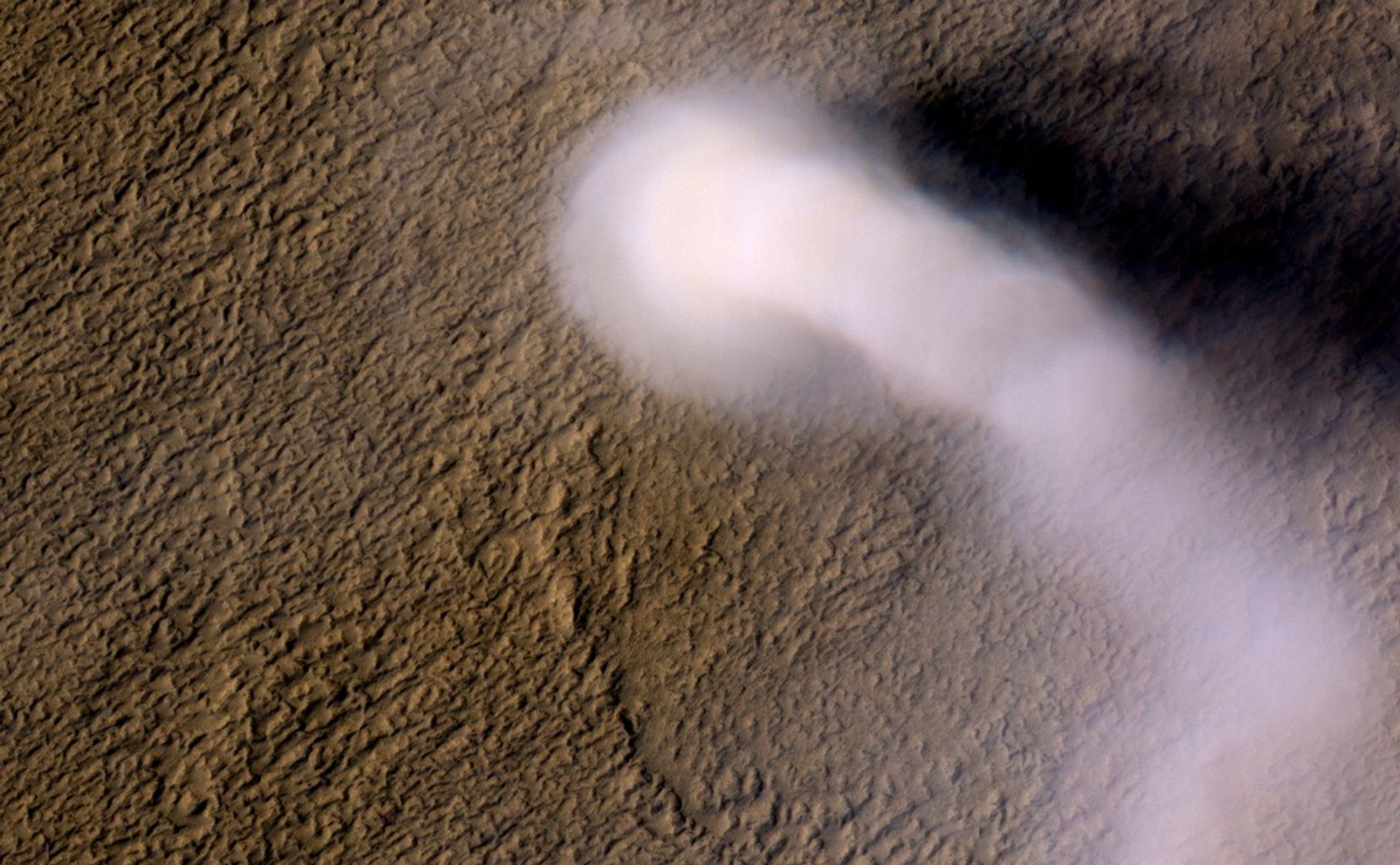 Mars' whirling dust devil.