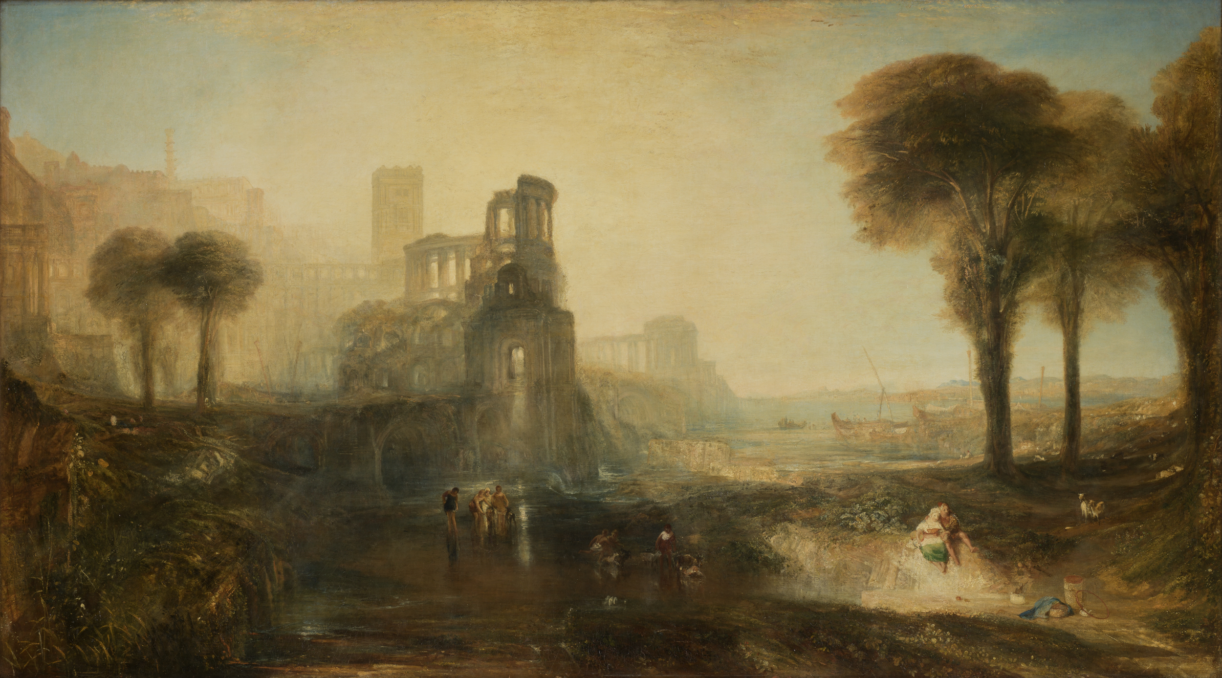 Painting by J.M.W. Turner of Caligula's Palace and Bridge.