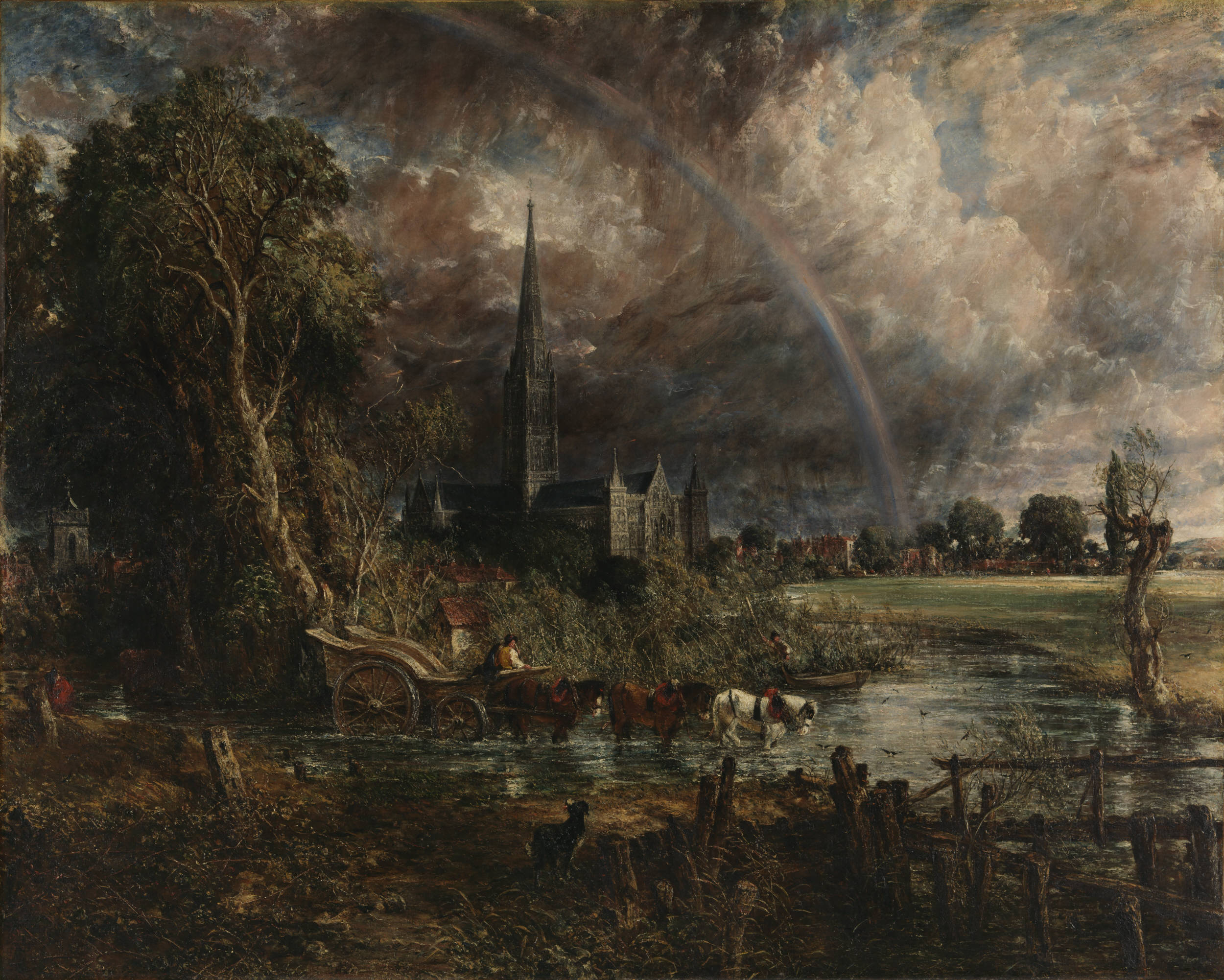 Illustration of Salisbury Cathedral from the Meadows by John Constable, c. 1829.