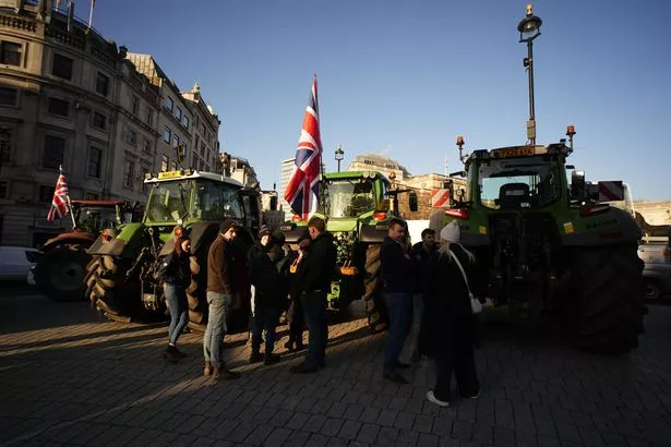 Tractors appeared on Whitehall ahead of Chancellor Rachel Reeves’s Budget speech