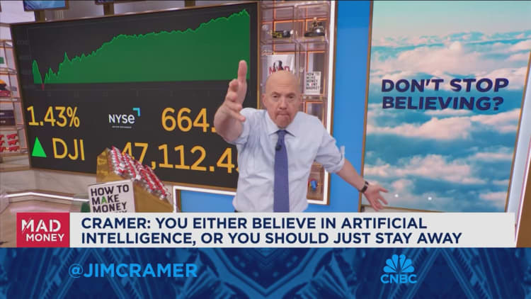 You either believe in AI, or should stay away, says Jim Cramer