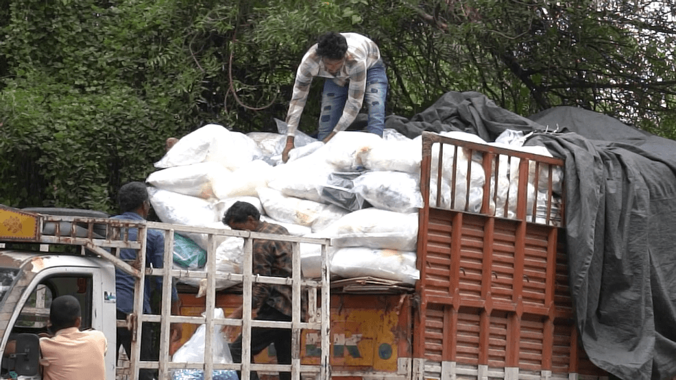 Staff told our crew to delete the footage of trash bags being loaded on to a truck (Photo: SBG)