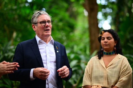 Keir Starmer, the UK prime minister, attends an engagement at Museo Emilio Goeldi, meeting youth from the British Council's Next Generation Brazil