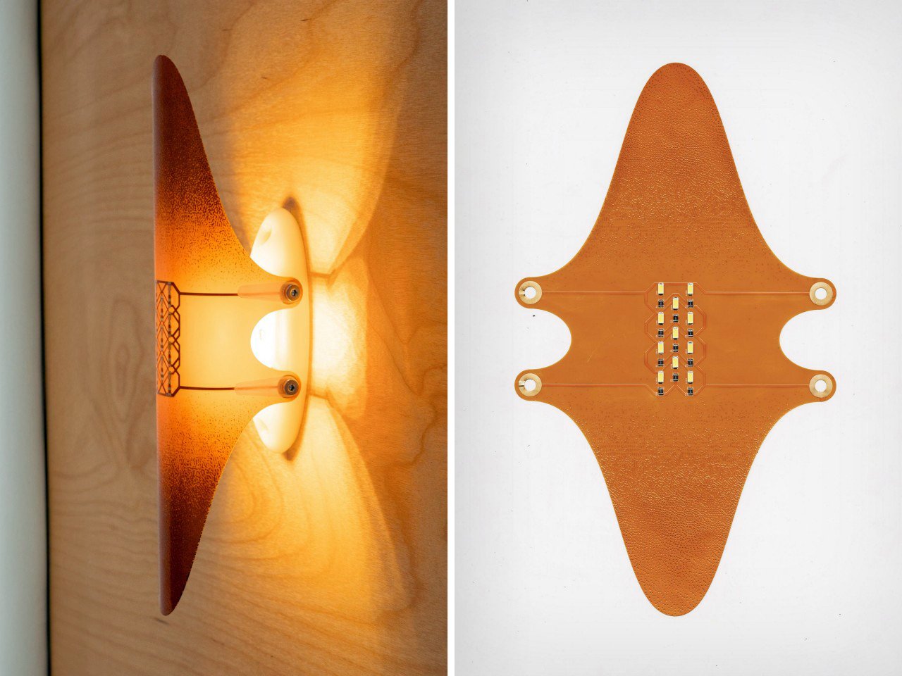 This Printed-Circuit Sconce Turns Exposed Electronics Into Functional Sculpture
