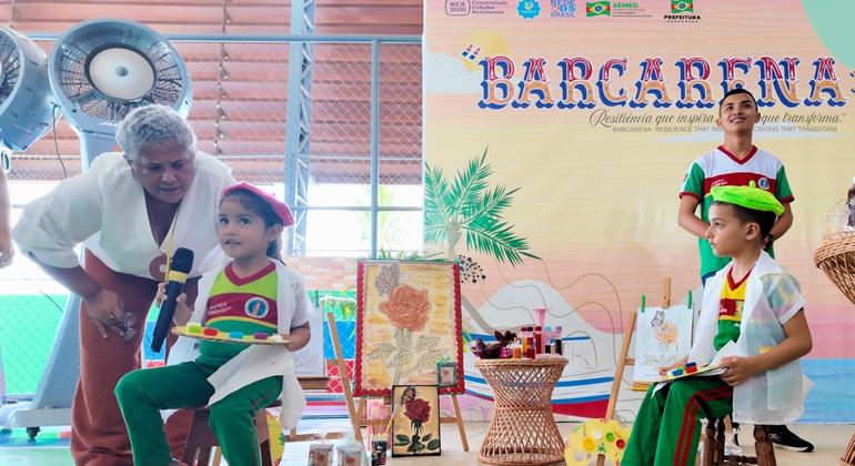 Children in Barcarena, Pará, Brazil, learn about disaster preparedness and environmental care in all schools. Children in Barcarena, Pará, Brazil, learn about disaster preparedness and environmental care in all schools.