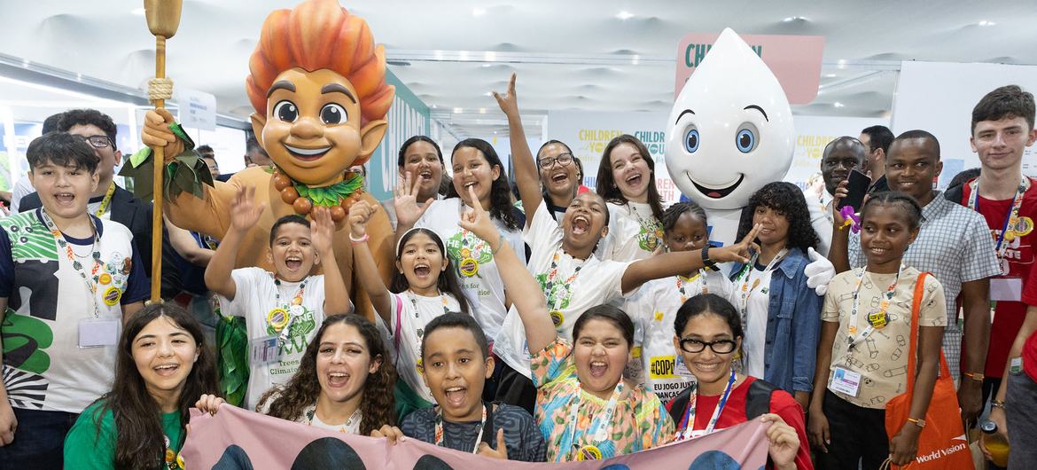 Children make their voices heard at the UN Climate conference in Belém, Brazil. Children make their voices heard at the UN Climate conference in Belém, Brazil.