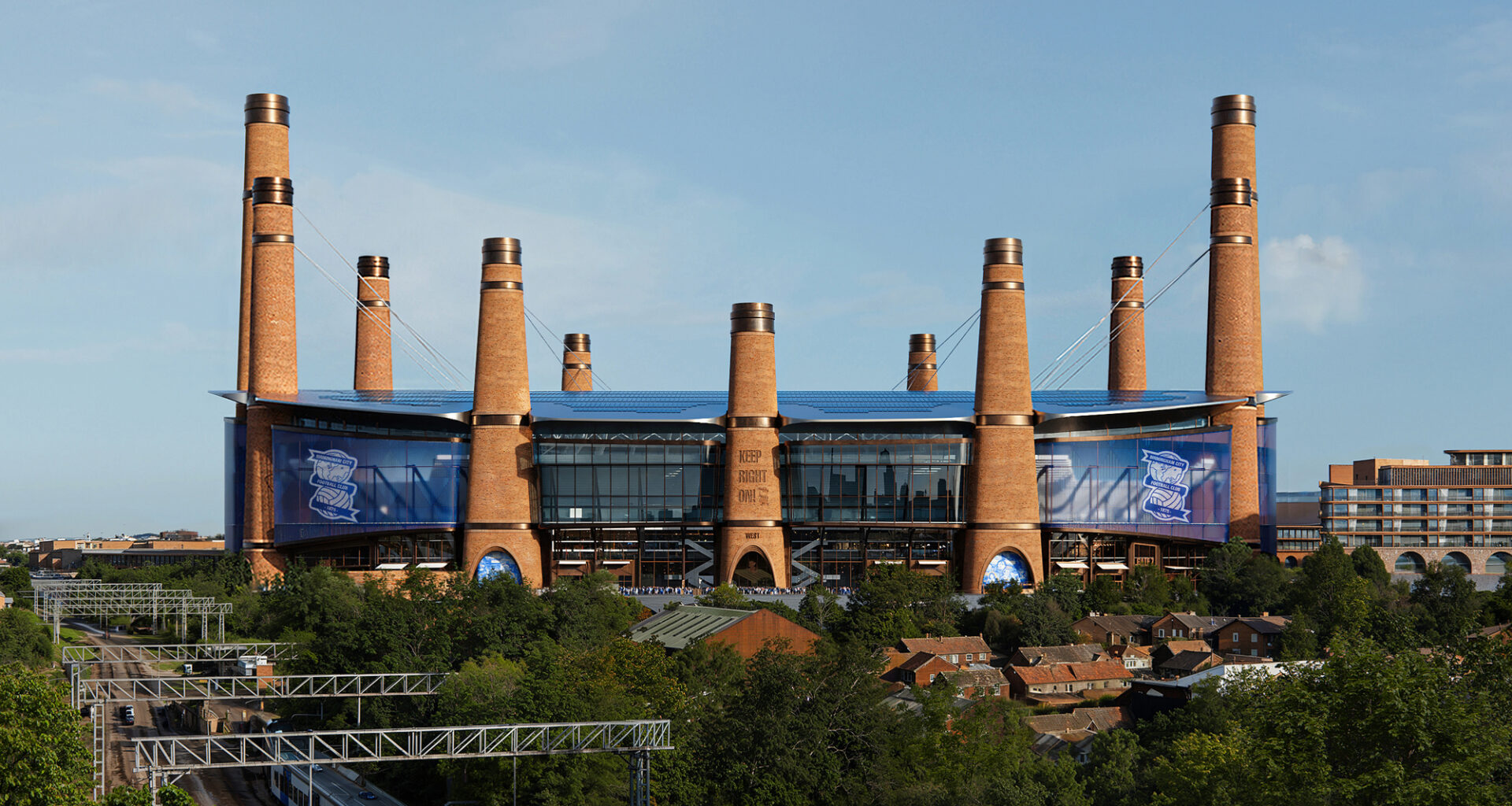 Heatherwick Studio and MANICA Reveal Stadium Design Defined by Twelve Brick Chimneys in Birmingham