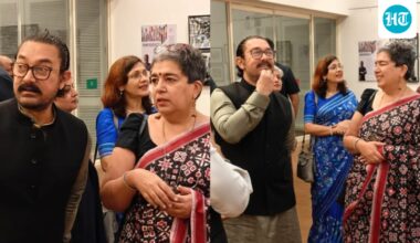 Aamir Khan surprises his ex-wife Reena Datta by attending her art exhibition; fans love his sweet gesture. See pics