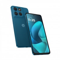 Moto G57 Power in Corsair, Fluidity, and Regatta colors