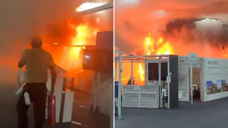 People evacuated from Cop30 venue after fire breaks out – video