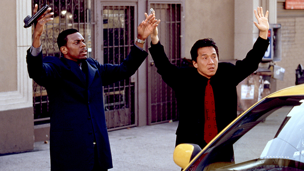 RUSH HOUR, Chris Tucker, Jackie Chan, 1998.