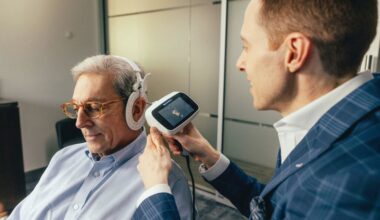 A patient is tested for hearing loss. According to the Journal of Medicine and Life, two-thirds of diabetic adults in the United States suffer from hearing loss, which can limit their ability to effectively communicate with others. (Courtesy of Applied Hearing Solutions)