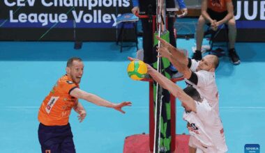 ACH Volley Ljubljana vs. Radnicki Kragujevac-Xinhua