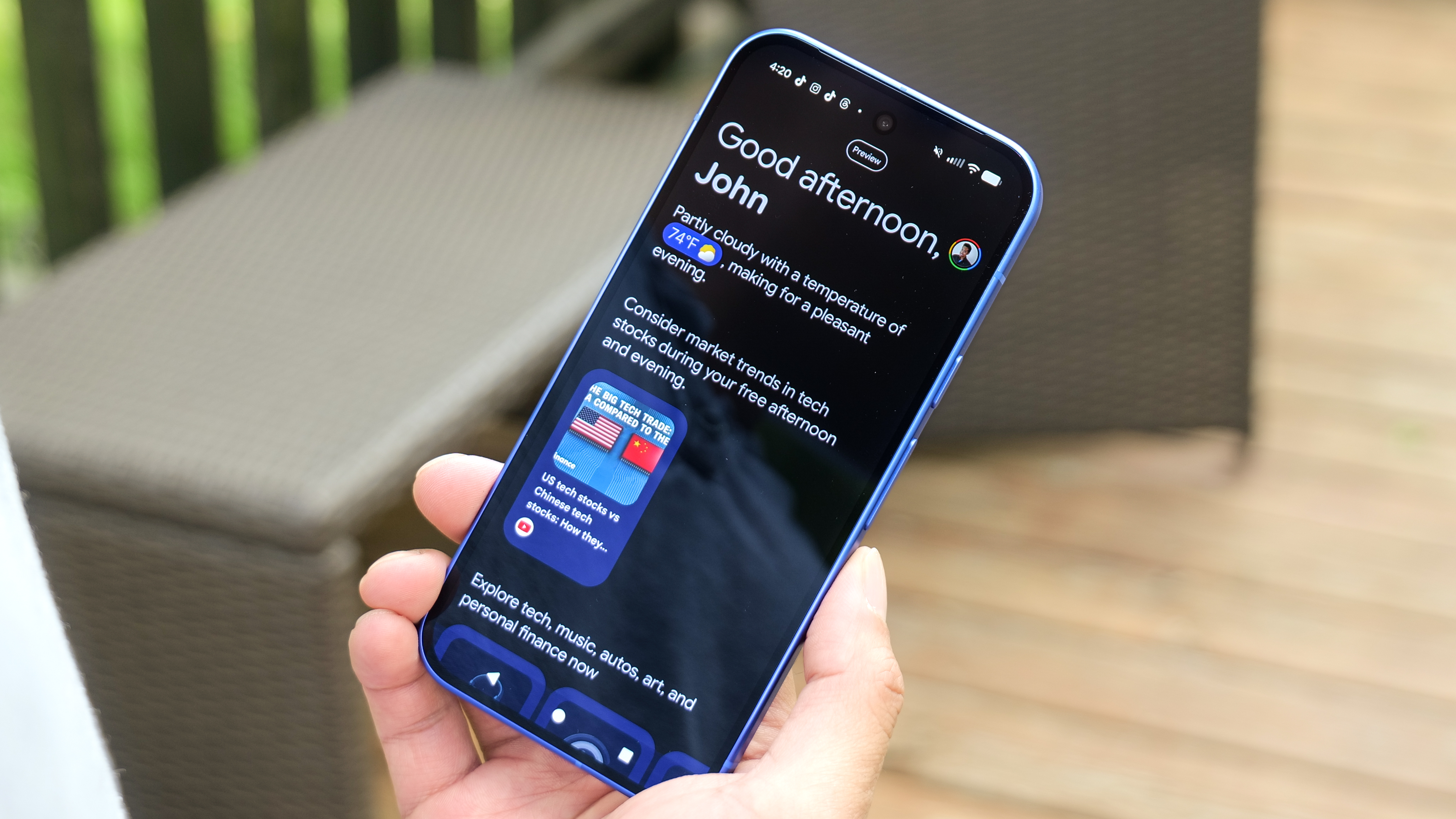 Google Pixel 10 in the hand.