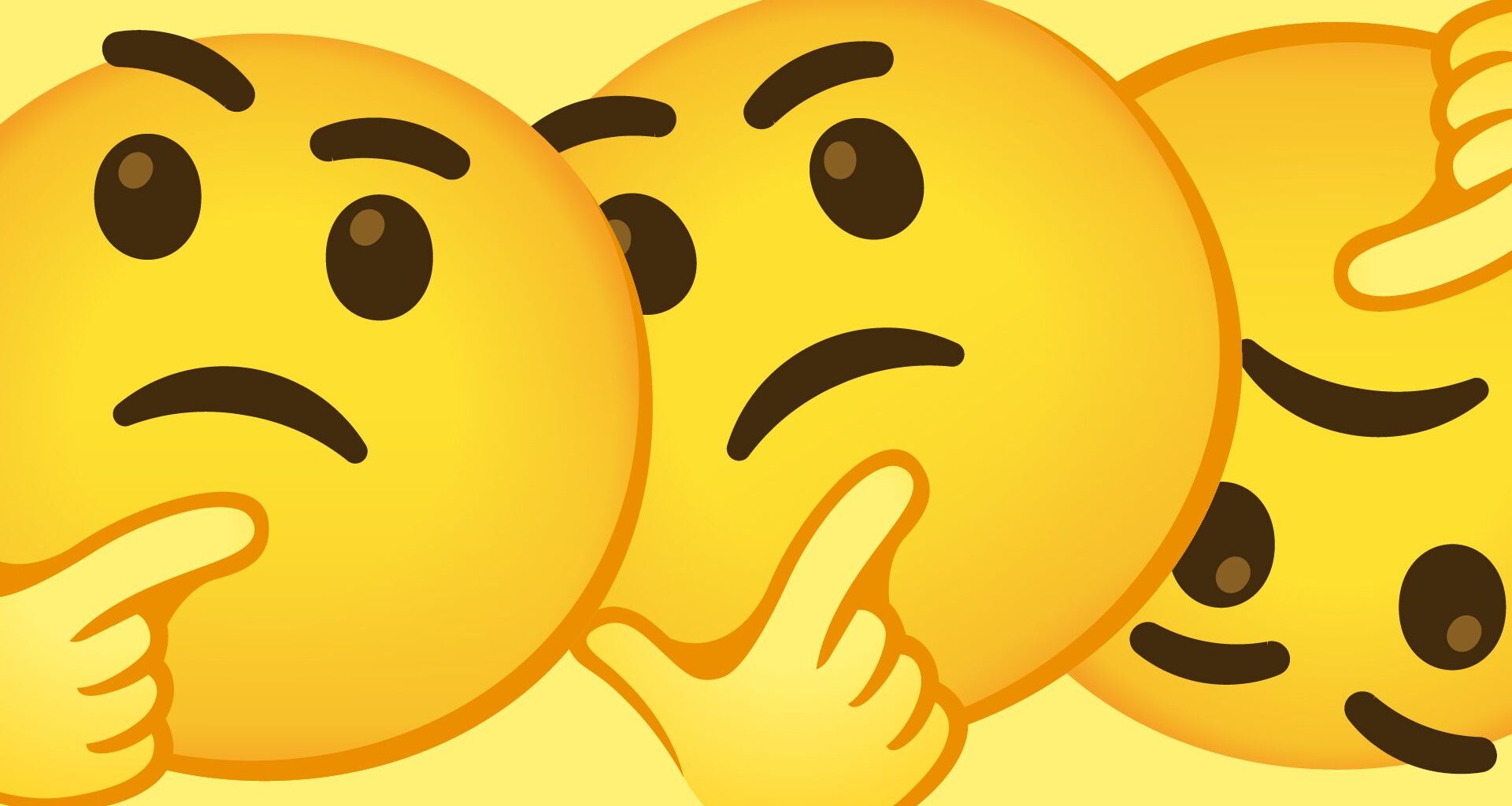 A collage of Noto Color thinky face emojis.