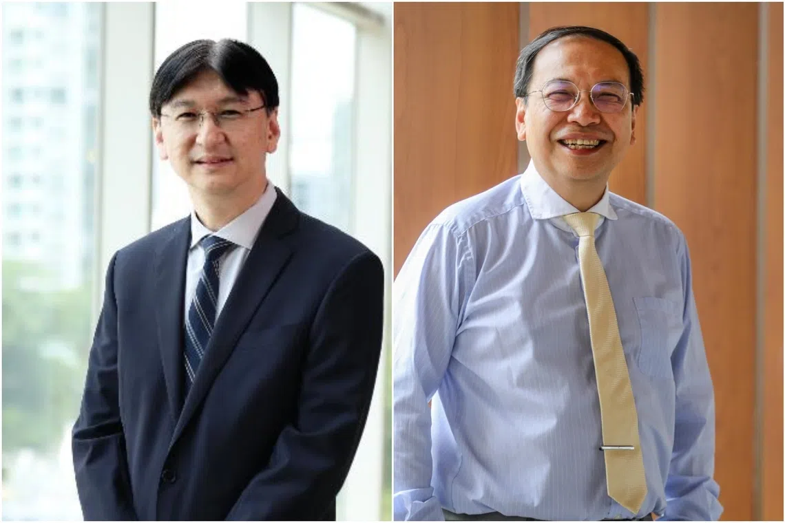 Dr Jamie Mervyn Lim (left) will take over the IMH role from Associate Professor Daniel Fung (right).