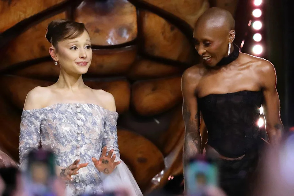 Suhaimi Abdullah/Getty Ariana Grande and Cynthia Erivo at the 'Wicked' premiere in Singapore
