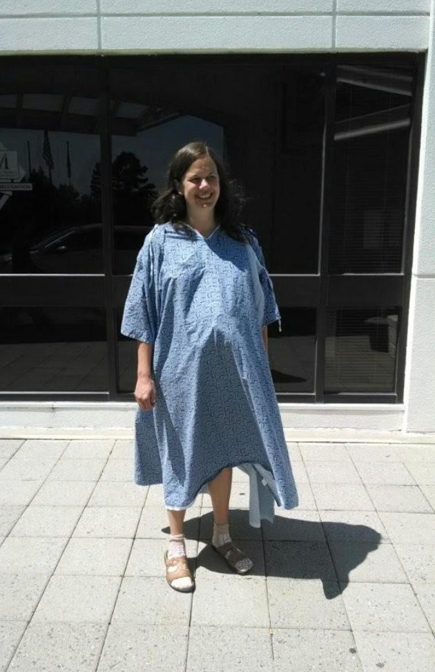 The author outside the hospital before giving birth to her daughter (Durham, North Carolina, 2014).