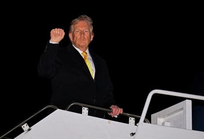 Trump boards Air Force One in Maryland in November.