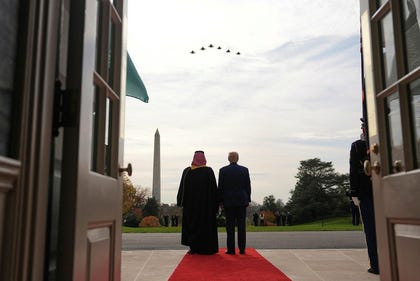 President Trump and Saudi Crown Prince Mohammed bin Salman at the White House, Tuesday.