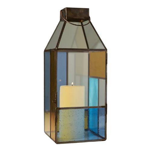 Anthropologie, Multi-Colored Stained Glass Candle Lantern