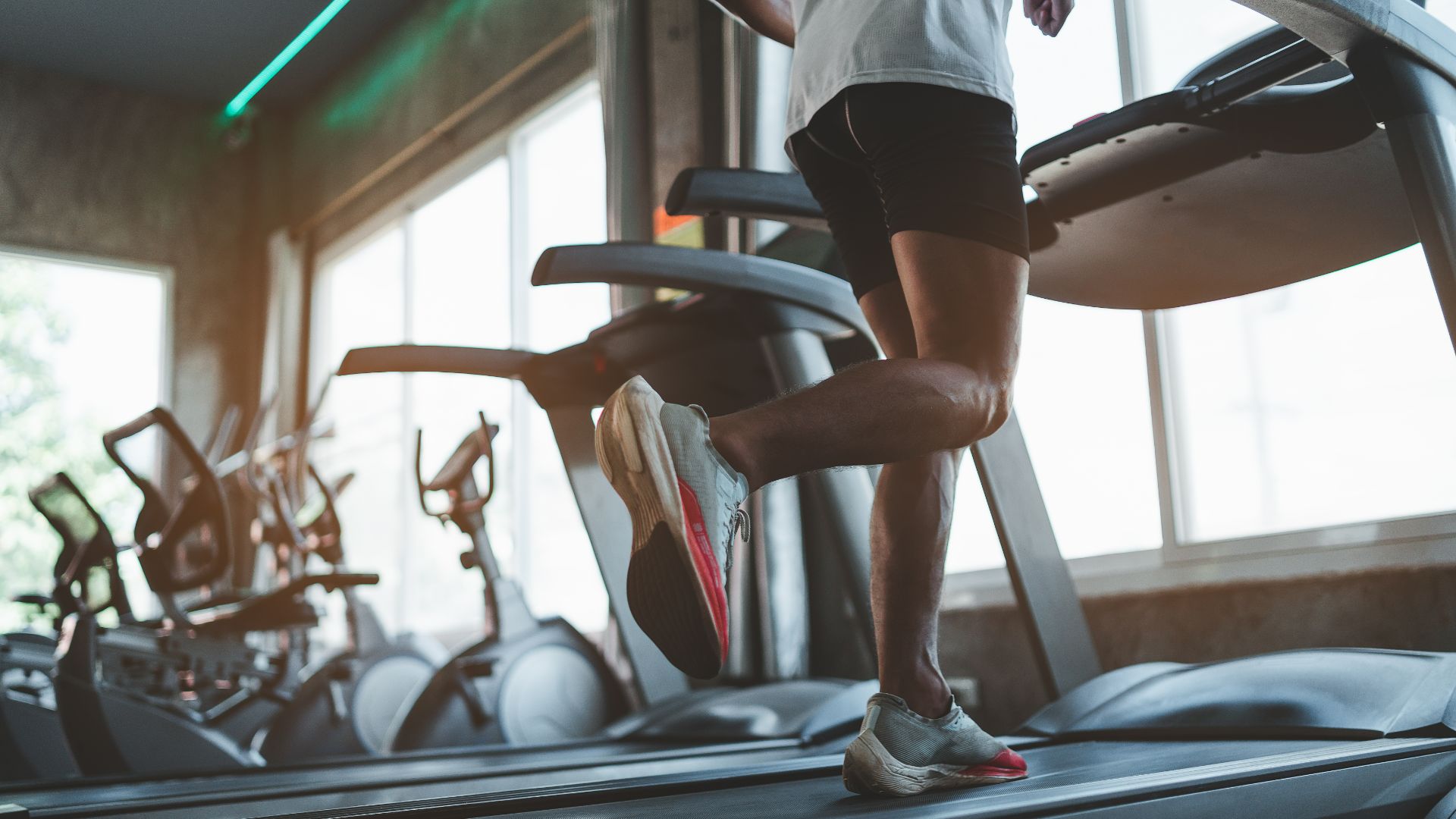 Man running on treadmill