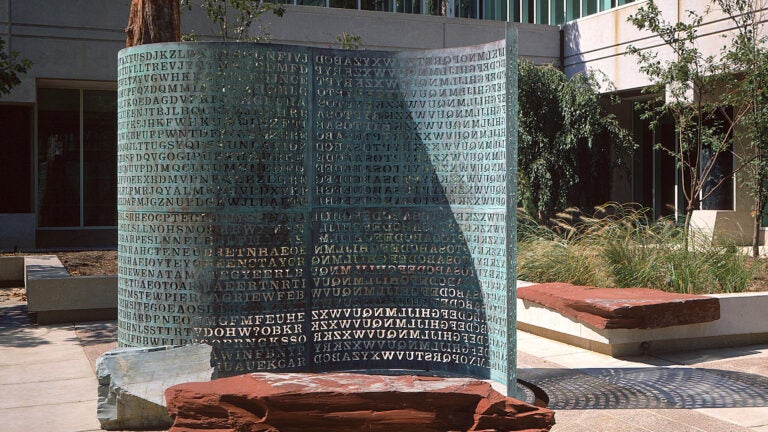 Info to decipher secret message in sculpture at CIA HQ sells for close to $1M, according to RR Auction of Boston