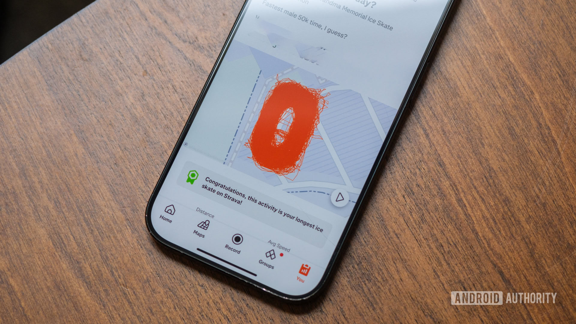 Garmin skate marathon Strava map
