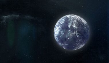 An artist's illustration of an Earth-mass rogue planet drifting through space. New research shows that rogue planets sent off into space by a supernova explosion could retain their moons. Tidal heating may make some of these moons habitable. Image Credit: NASA’s Goddard Space Flight Center