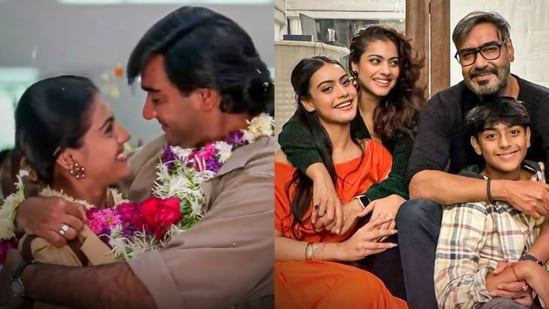 Ajay Devgn celebrates 28 years of Ishq with an adorable post featuring Kajol and family. 